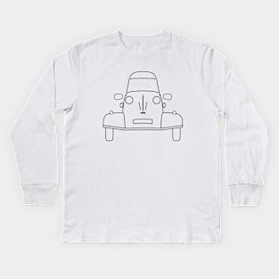 Messerschmitt KR200 bubble car outline graphic (black) Kids Long Sleeve T-Shirt